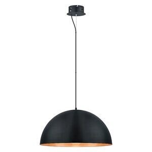 Eglo Gaetano Large Black and Gold Bowl Pendant Light Fixture